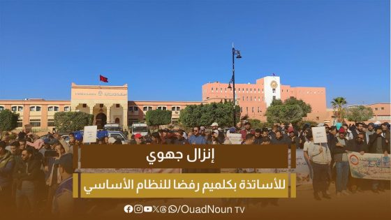 أساتذة كلميم وادنون يحتجون أمام المحكمة الإبتدائية لكلميم رفضا للنظام الأساسي والمتابعات القضائية