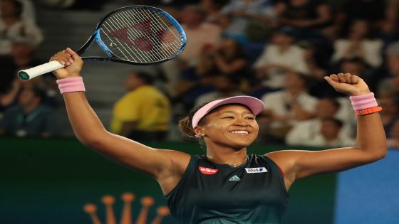 MELBOURNE, AUSTRALIA - JANUARY 24, 2019: Grand Slam Champion Naomi Osaka of Japan celebrates victory after her semifinal match at 2019 Australian Open in Melbourne Park